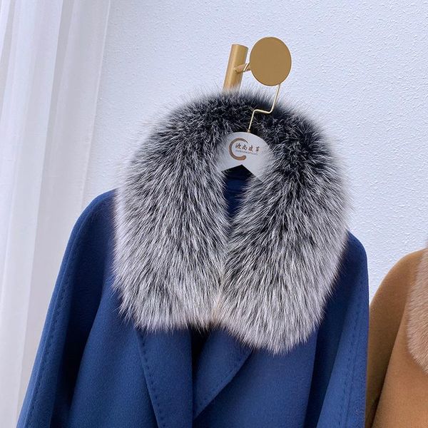 

scarves women 100% fur scarf genuine real collar winter coat accessories natural square keep warm shawl, Blue;gray