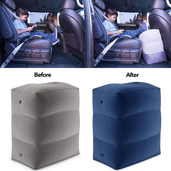 

cushion/decorative pillow 2 gas nozzle 3 layers inflatable travel foot rest 385g airplane train car footrest cushion with storage bag & dust