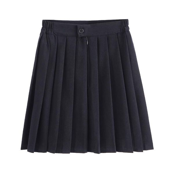 

summer vintage plaid mini skirt high waist chic student pleat skirts fashion office ladies club party casual short pleated, Black