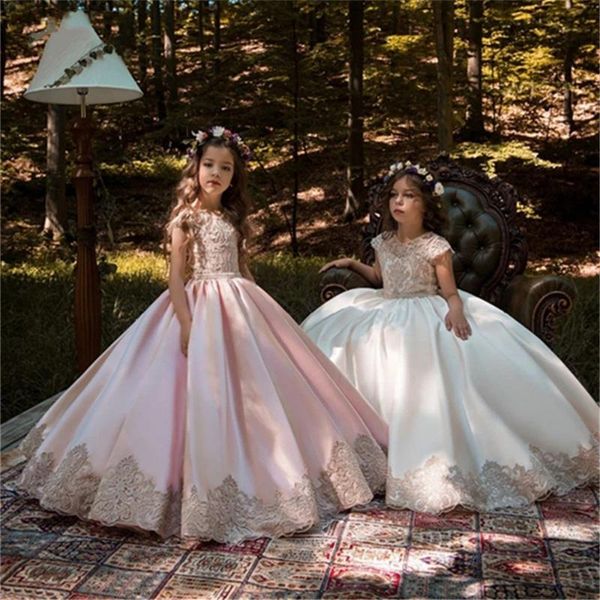 

flower girls dresses lace appliques beading ball gowns floor length pageant first communion girl's, Red;yellow