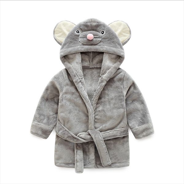 

flannel bathrobe, cute mouse, children's home clothes, children's animal bathrobe