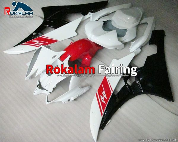 

for yamaha yzf r6 yzf-r6 06 06 2007 yzf 600 yzf600 2006 2007 red white black aftermarket fairings parts (injection molding)