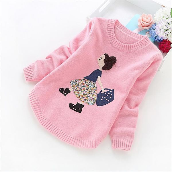 

autumn and winter girls sweaters children clothes 4 14 years sweater b8001, Blue