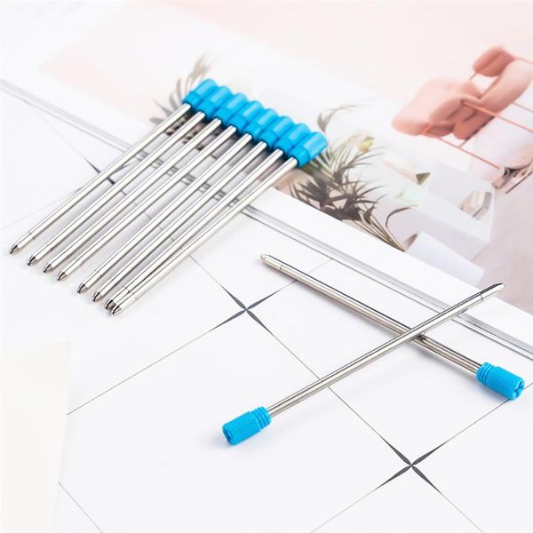 

refills 10pcs/lot metal ballpoint pen black blue ink crystal diamond refill student rod cartridge core 7cm scholl office, Black;red