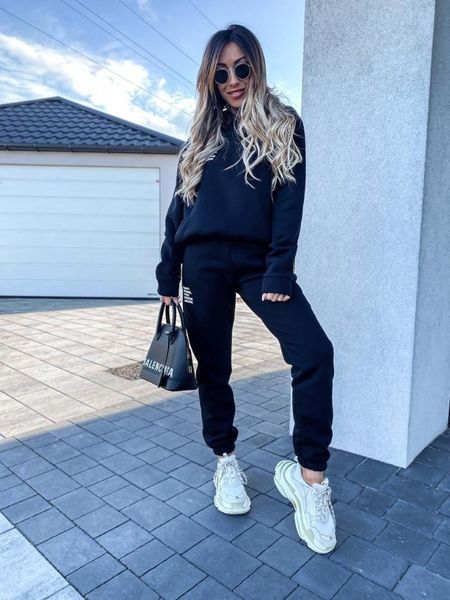 

women's two piece pants tracksuit casual solid long sleeve hooded sport suits autumn warm hoodie sweatshirts and pant fleece sets, White