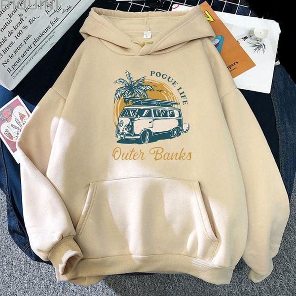 

women's hoodies & sweatshirts outer banks pogue life 2021manga style oversize sweatshirt streetwear women harajuku casual vintage clo, Black