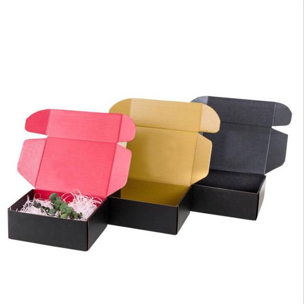 

gift wrap europe wholesale price 20x14x4cm 50pcs red black corrugated carton boxes