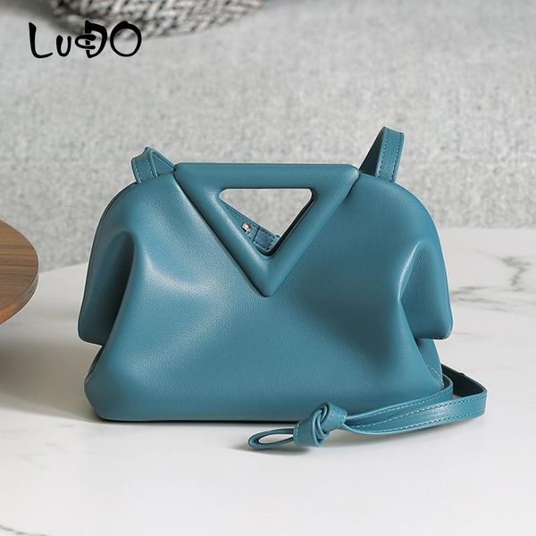 

totes 2021 fashion candy color cloud inverted triangle bags calfskin soft leather shoulder women's crossbody handbag