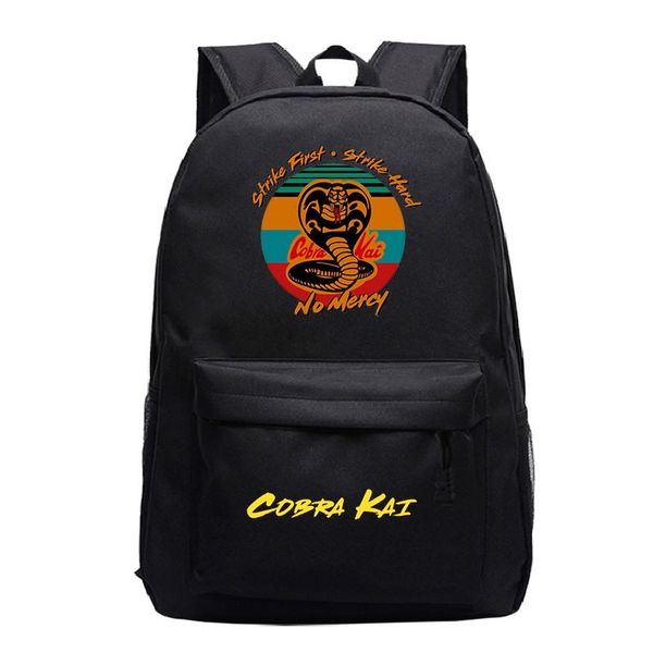 

backpack student schoolbag boys girls school bags cobra kai print backpacks student's travel for teen