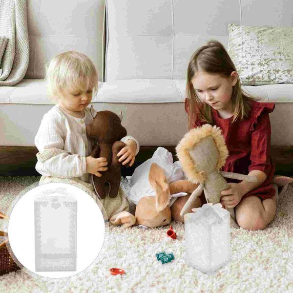 

gift wrap 50pcs transparent sugar boxes bowknot holder wedding candy containers