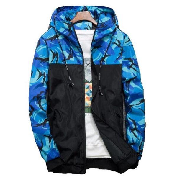 

mens bomber male jackets camouflage hooded jacket thin windbreaker men outwear couples clothes men's, Black;brown