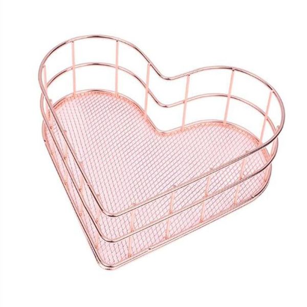 

storage baskets heart shaped metal basket box for cosmetic makeup brush holder desktidy organizer