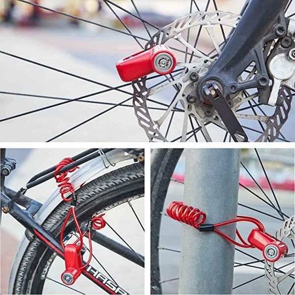 

bike locks safety anti theft brake disc lock for mtb bicycle motorcycle electric scooter wheels moto security spring rope steel wire
