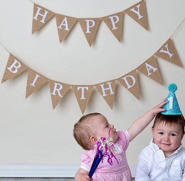 

1 set happy birthday hanging streamer mabula flag kids party decoration banner pennant baby theme supplies