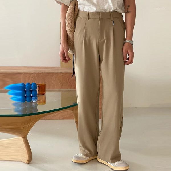 

men's suits & blazers wear loose wide-leg pants korean style high waist mop floor slimming straight casual for male 2021 autumn, White;black