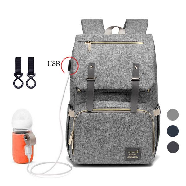 

new fashion baby diaper bag with usb large nappy bag maternity for mummy daddy waterproof laptravel backpack nursing bags