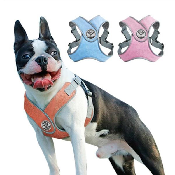 

dog collars & leashes x step-in nylon harness choke dogs vest reflective leash for medium large outdoor walking training