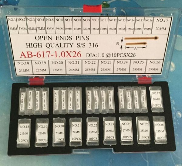 

repair tools & kits 0.8/0.9/1.0/1.1/1.2mm watch parts stainless steel band cotter pin assortment