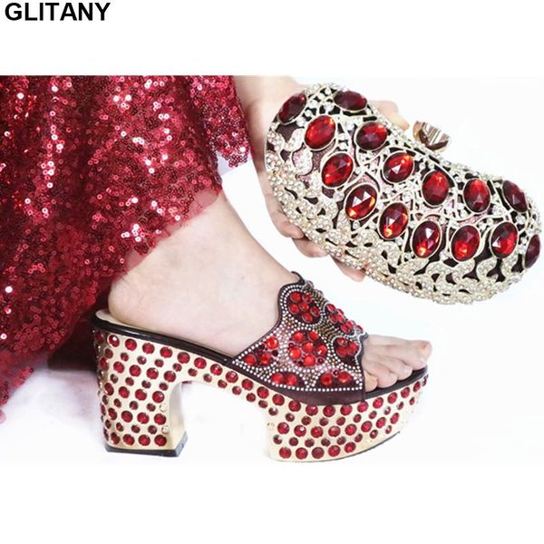 

dress shoes latest design african women wedding and bag set decorated with rhinestone nigerian matching bags for, Black