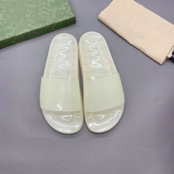 FAD Şeffaf Kristal Erkek Kadın Terlik Tasarımcı Floresan Işık Açık Flip-Flop Düz Slaytlar Banyo Loafer'lar Lüks Çiftler Açık-