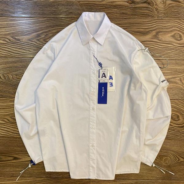 

men's casual shirts men adererror women ader error vader shirt irregular drawstring vice sleeve blouse long sleeves, White;black