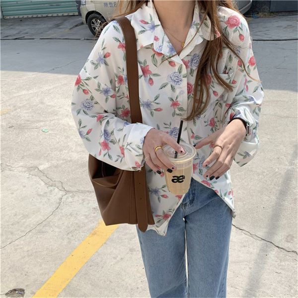 

women's hoodies & sweatshirts hzirip prom brief ol retro printed soft floral chiffon outwear chic korean women fashion office party lad, Black
