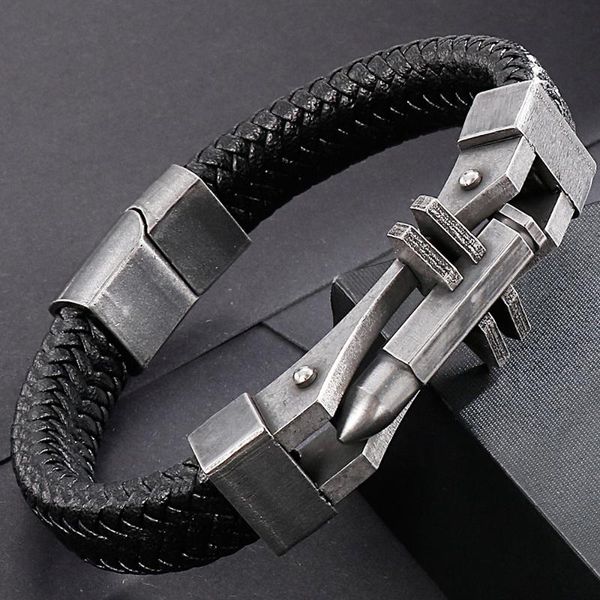 

tennis leather sport wristband bangle bracelet men ancient black gold stainless steel simple design mens wrap bracelets logo engrave, Golden;silver