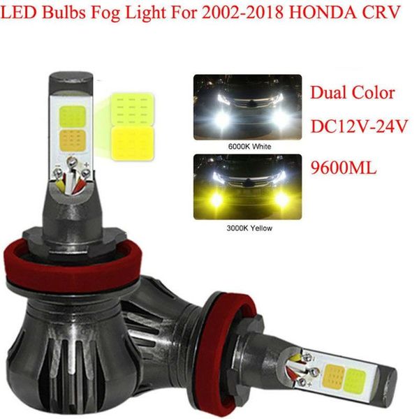 

car headlights led bulbs two lighting modes white/yellow 2pcs set dual color