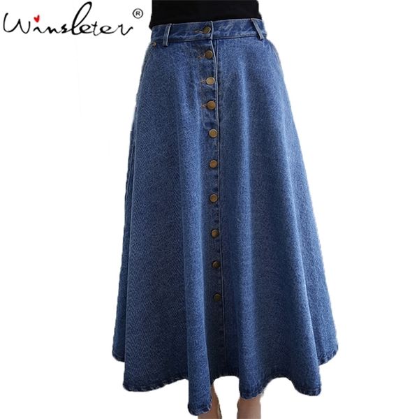 

latest womens casual faldas high waist long denim skirt slim thin big a-line fashion wild skirts b03223b 210421, Black