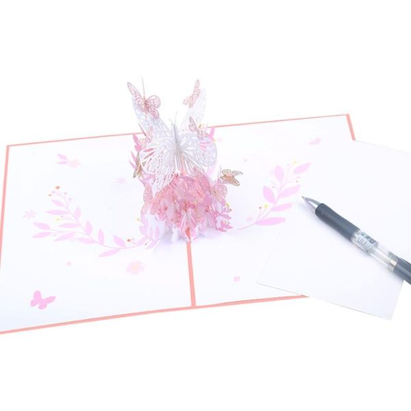 

-up butterfly flower basket greeting card for birthday mother's day party m3ga cards
