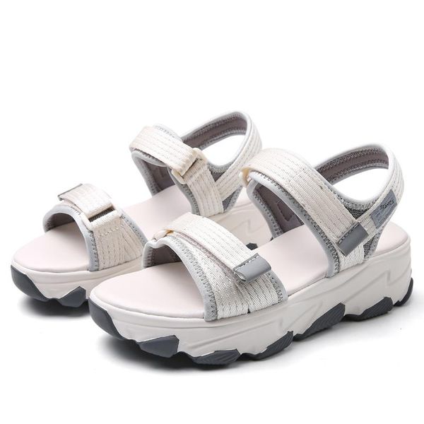 

sandals woman beach hook loop slides sandalies luxury designer women chunky platform 5cm high heel ladies casual shoes, Black