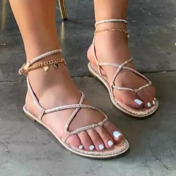 

sandals flat slippers women's lace-up women summer 2021 female shoes woman shoe for men with, Black