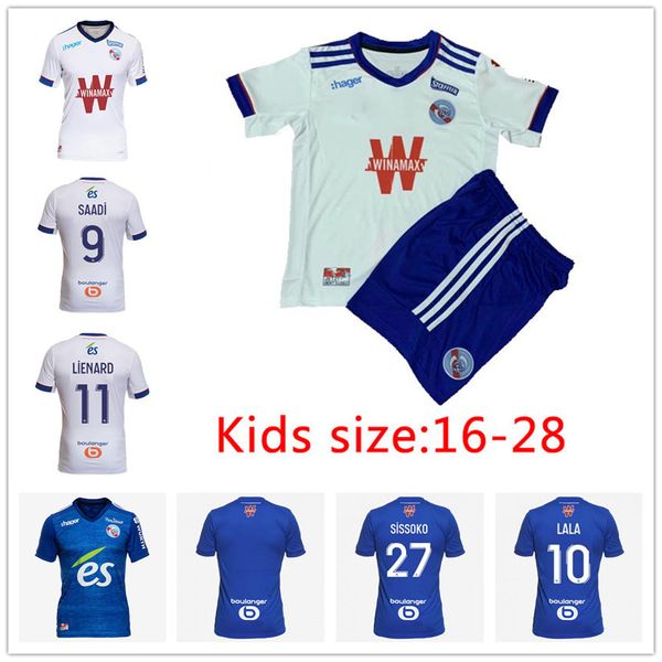 

Maillot de football shirts RC STRASBOURG ALSACE Soccer Jerseys 2021 DJIKU THOMASSON LALA MOTHIBA hommes enfants Men kids Adult kit Uniforms, Home+patch