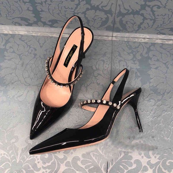 

dress shoes kmeioo elegant jewel wedding woman pointed toe high heels slingback pumps women prom stiletto with crystal slip-on 4gr, Black
