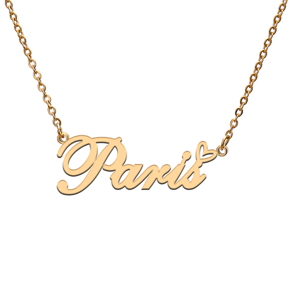 

charms god with love heart personalized character necklace name paris for friend jewelry gift, Bronze;silver