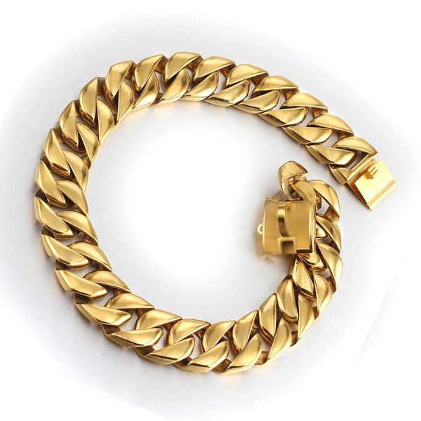 

chains metal stainless steel chain dog collar double row chrome plated training show adjustable safety control accesories 30mm, Silver