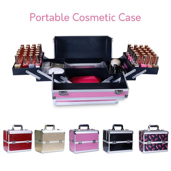 

suitcases women portable cosmetic case professional suitcase nail beauty eyelash tattoo tool box quality multi-function travel luggage bag
