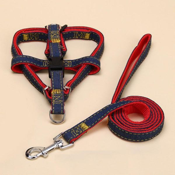 

cat collars & leads genuine 120cm cow leather dog collar solid color double line large black/red/blue puppy collar/harness+leash sets