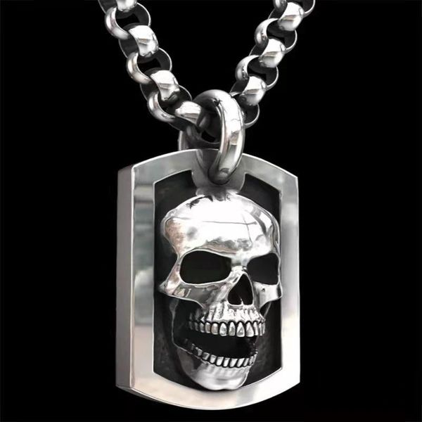 

pendant necklaces 2021 creative skull necklace fashion wild punk hip hop men's valentine's day birthday gift party, Silver