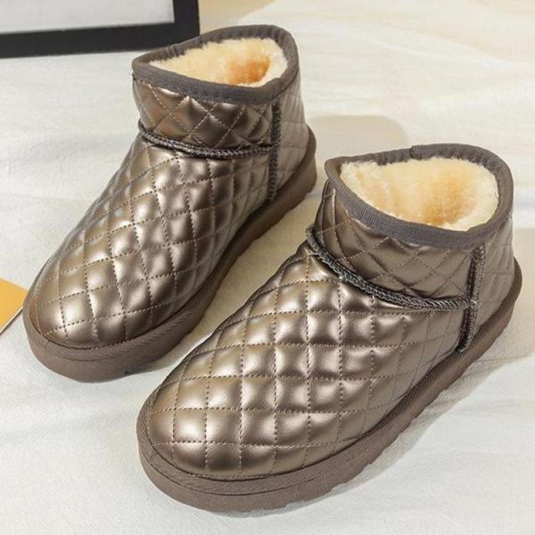 

boots snow women winter fashion short plus velvet warm thick cotton shoes ankle for, Black