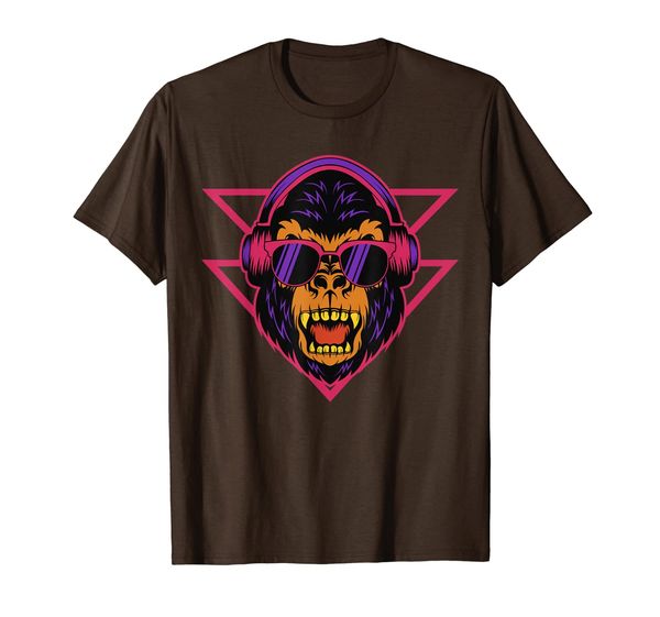 

screaming retro gorilla silverback monkey ape gift t-shirt, White;black