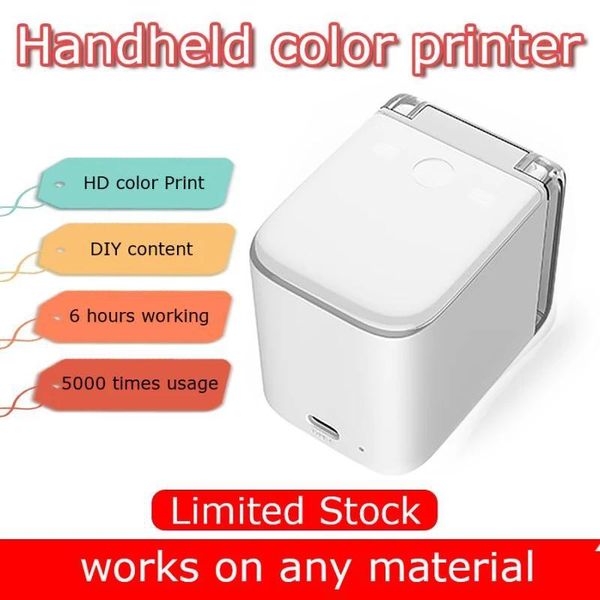 

printers handheld mobile printer paperless multi-surface tattoo po logo pattern bar code mbrush portable mini color