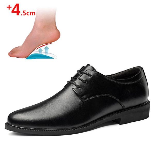 

dress shoes elevator men leather heightening height increase insole 5cm black