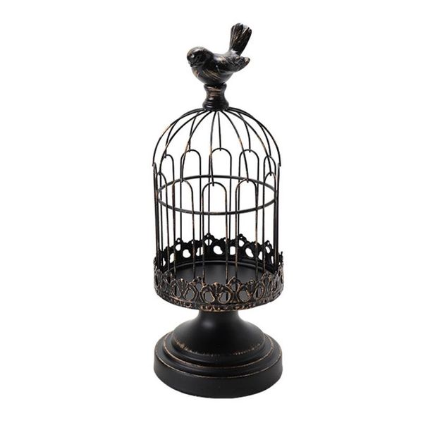 

candle holders 1pc hollow candlestick birdcage design stand iron ornament