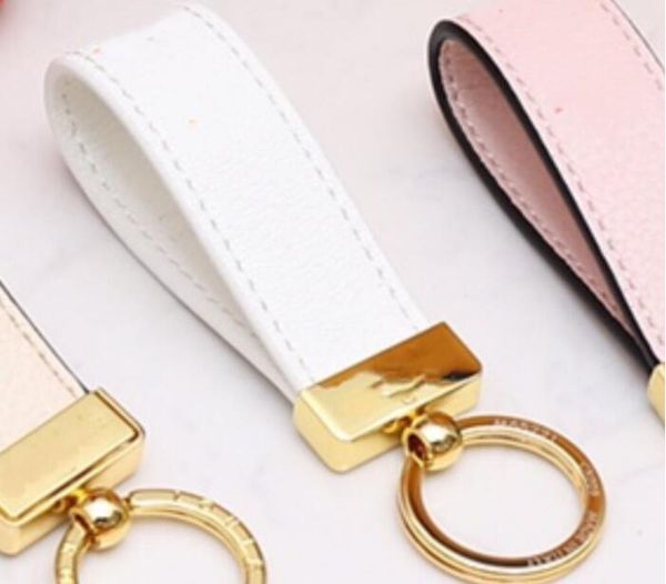 

maxi dragonne key chain buckle lovers car keychain handmade leather designers keychains men women bag pendant accessories 17 color with orig, Silver