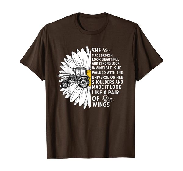 

Farmer She Made Broken Look Beautiful And Strong Look flower T-Shirt, Mainly pictures