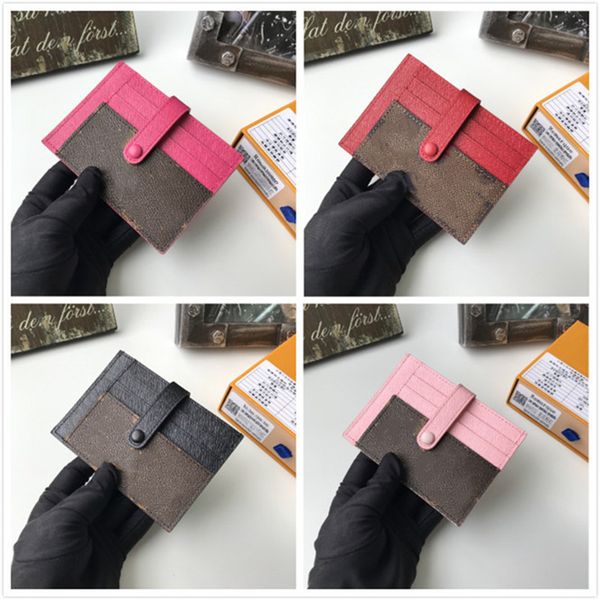 

classic men women mini small wallet credit card holder slim bank card holder with box total 5 card slot, Red;black