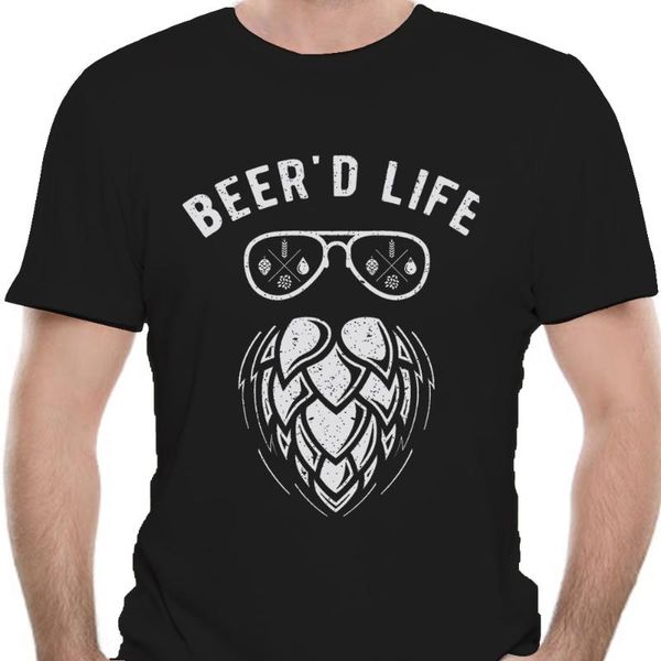 

men's t-shirts beerd life-camiseta hipster para hombre, camisas de cerveza, camiseta barba, hops, elaboraciÃ³n cerveza en casa, White;black