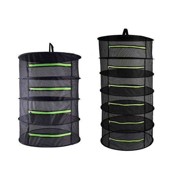 

4/6 layers drying net hanging basket with zipper folding dry rack dryer bag mesh for herbs flowers buds planting laundry storage & orga orga
