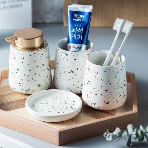 

bath accessory set bathroom ceramic wash four-pieces supplies decoration el club suite ceramics soap dispenser toothbrush